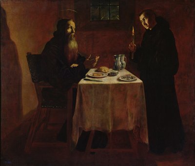 Der heilige Benedikt segnet den heiligen Maurus von Francisco Rizi